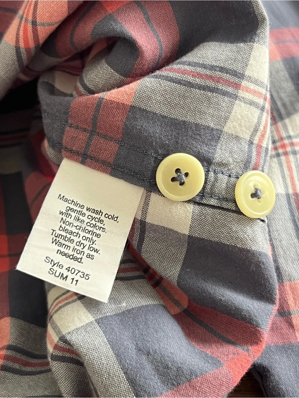 J. Crew Men's Madras Plaid Button Down Shirt Navy Red White Cotton Poplin XL